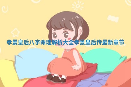 孝景 🦋 皇后八字命理解析大全_孝景皇后传最 🐛 新章节