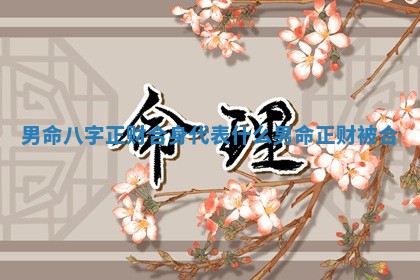男命八字正财合身 🏐 代表什么 男命正财被 ✋ 合