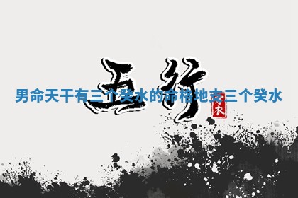 男命天干有三个癸水 🏾 的命格 地 ♍ 支三个癸水